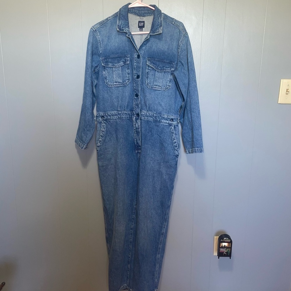 Gap Denim Long Sleeve Jumpsuit Size 6 - Picture 2 of 6